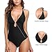 SOCIALA Sexy One Piece Bathing Suits for Womens Strappy Swimsuits Lace up Monokinis Black Medium