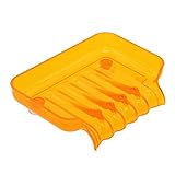MMRM Clear Plastic Waterfall Drain Soap Dish with Suction Cup Bathroom Orange