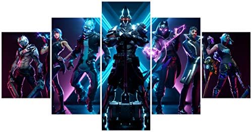 Jackethings 5 Piece Cool Game Roles Creative Video Game Canvas Wall Art Unframed for Home Wall Decor