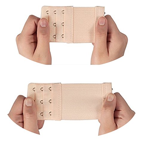 Auony 6 Pack Women's Bra Strap Extenders,2 Hooks/3 Hooks/4 Hooks Elastic Stretchy Bra extension Strap … (6 Pack 3 Hooks/4 Hooks) - Thumbnail 5