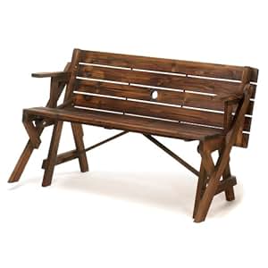 Amazon.com : Folding Convertible Outdoor Bench Garden 