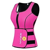 HOPLYNN Sweat Vest for Women, Adjustable Neoprene Sauna Waist Trainer Vest for Weight Loss Pink/L