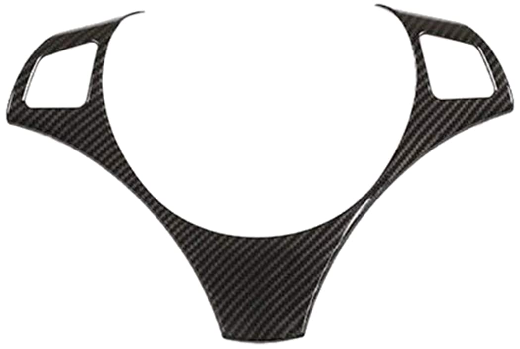 YIWANG Carbon Fiber Style ABS Chrome Car Steering Wheel Decoration Cover 1Pc For 1 3 Series E82 E87 E90 E92 E93 Auto Accessories (Carbon Fiber)