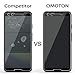 OMOTON Google Pixel 3 Screen Protector, Tempered Glass Screen Protector for Google Pixel 3 [5.5 Inch] with Guide Frame [Only Cover Display Area] [2 Pack]