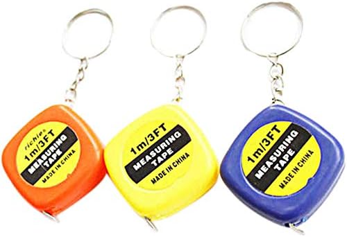 hefeibiaoduanjia 1m/3ft Easy Retractable Ruler Tape Measuring Tool Mini Portable with Keychain Easy Retractable Ruler Tape Measuring Tool Mini