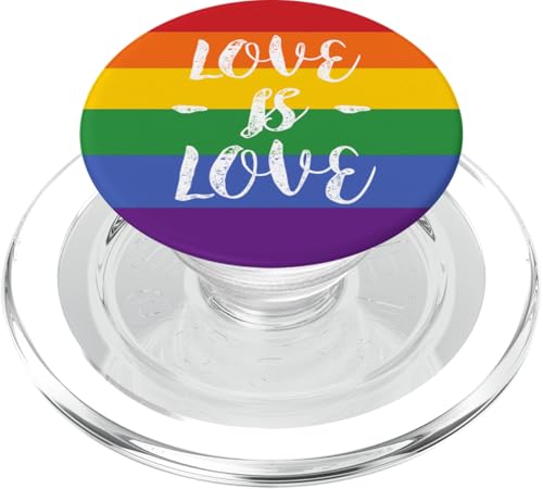 LGBT Pride Rainbow Flag Love is Love PopSockets PopGrip for MagSafe