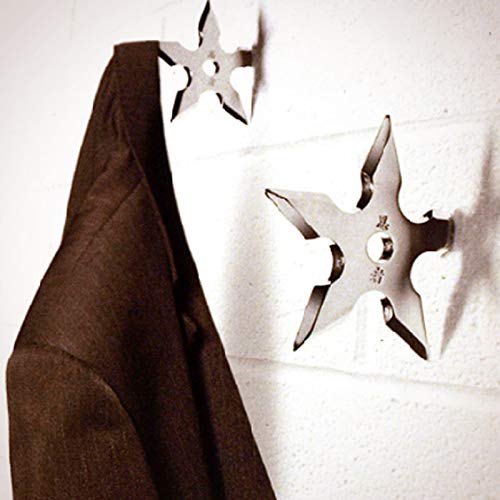 HeroStore Throwing Star Cap Coat Hooks Holder Bedroom Wall Stainless Steel Hangers New - Thumbnail 5