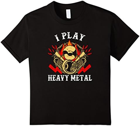 Kids I Play Heavy Metal T-Shirt - Funny French Horn Gift 12 Black