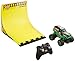 New Bright R/C F/F 4x4 Monster Jam Grave Digger with 360 Flip Ramp Set (1:43 Scale), Black
