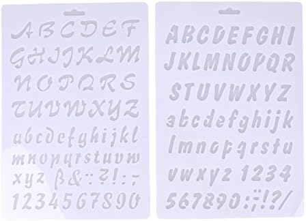 Neaer 2pcs Numeral Alphabet Letter Fondant Cake Decorating Tools Number Cake Stencil Template Mold