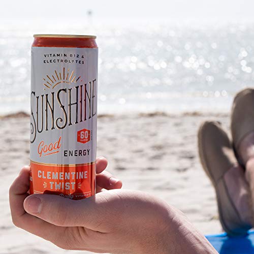Sunshine Sparkling Energy Drink, Clementine Twist, Vitamin C, Electrolytes, 70mg of Natural Caffeine, 12oz (pack of 12) - Image 5