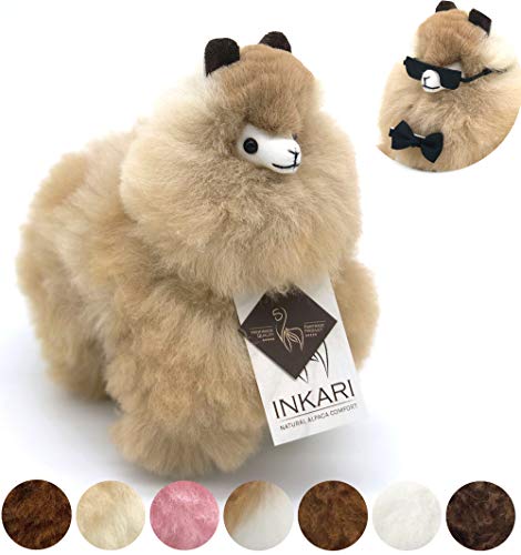 Inkari Alpaka Plüsch aus natürlicher und weicher Alpakawolle - Echte Alpakawolle, Frauen und Kinder - Sandstone (23cm)