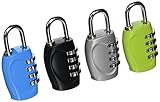 HTThe Ultimate 4 Digit Combination Padlock Set - Set Your Own(Not TSA Approved Lock) (4 Pack Multi-color)