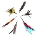 6 Pcs Replacement Refill Feathers Teaser Cat Catcher Toy and Soft Furry Attachments For Cat Kitten Toy Wands