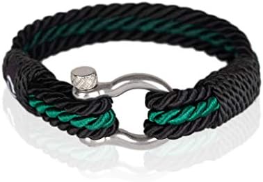 Mover Bracelets | Durable Twisted Rope Mens Bracelet with Shackle | Elegant Re-Made Nautical Style | 5 Rope Colors, 2 Shackle Colors
