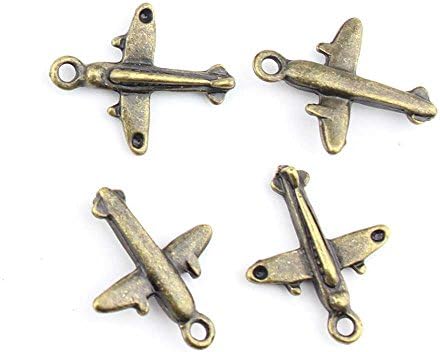 40 Pieces Jewelry Making Charms Aircraft Airplane findings Craft Lots Necklace Bronze