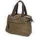 BMC Womens Rustic Brown Textured Canvas Multi Pocket Shoulder Tote Fashion Handbag