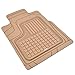 Solid Pro Rubber Car Floor Mats - Performance Plus Heavy Duty Liners for Auto SUV Truck Car Van - 4-Piece Set - Thick, Odorless & All Weather (Beige Tan)