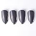 24pcs Noble Grey with Deep Grey Side Stiletto False Nails Short Full Cover Artificial Nails with Glue Sticker (Deep Grey)