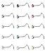 Jstyle 22G 15 Pcs Stainless Steel Nose Rings Studs Screw Piercing Body Jewelry 1.5mm