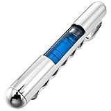 INBLUE Men's Rhodium Plated Glass Necktie Tie Clip Bar Silver Tone Blue Gradienter Wedding
