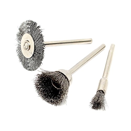 REAMTOP 45Pcs Steel Wire Wheels Pen Brushes Set Kit Accessories for Dremel Rotary Tool