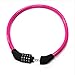 RORIO Bike Cable Lock, 4 Digit Security Resettable Combination Coiling Cable Bike Locks Without Mounting Bracket Pink