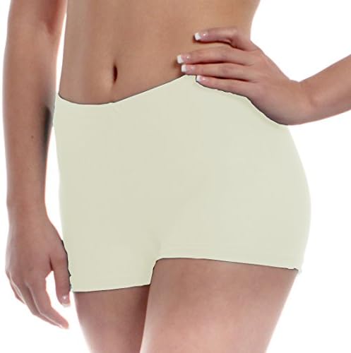 Womens Dance Shorts Extra Small Ivory Adult Sizes Can Be Worn as Trunks, Briefs, Performance Bottoms and Underpants By B Dancewear
