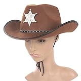 Tinksky Cowboy Western Wild Hat Fancy Dress Halloween Party Costume Props Gift Brown