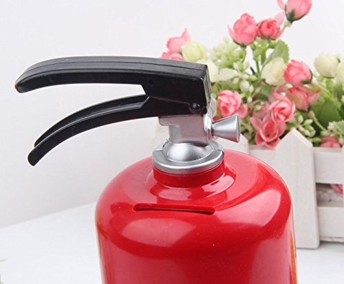 URToys Fashion Unique Cute Fire Extinguisher Shape Piggy Bank Coin Penny Cent Money Cash Saving Safe Box Storage Tank Kids Toy For Children Christmas Birthday Gift Home Desk Decoration