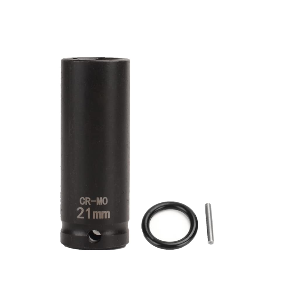 FLZOSPER 1/2 Inch Drive x 21 mm Deep 6-Point Impact Socket，CR-MO