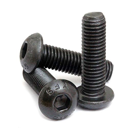 (10) M6-1.0 x 30mm - Button Head Socket Cap Screws ISO 7380 / DIN 9427 Class 12.9 Alloy Steel w Black Oxide - MonsterBolts (10, M6 x 30mm)