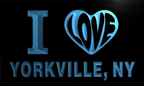 v61937-b I Love YORKVILLE, NY NEW YORK City Limit Neon Light Sign