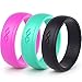 Rinfit Silicone Rings for Women 5.5mm Wide, 1.5mm Thick - Infinity Rubber Wedding Band - Silicone Ring for Her - Patented Design - Pack L, Size 9