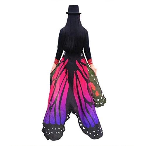 Clearance! Hot Sale! Halloween Butterfly Wings, Among Prop Soft Fabric Shawl Fairy Ladies Nymph Pixie Costume Accessory (197Ã—125CM, A-Hot Pink)