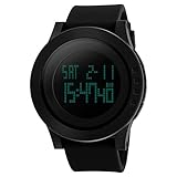 CIVO Men's Digital Military Sports Watch Big Face Business Casual Waterproof Rubber Simple Citizen Black