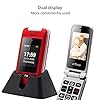 artfone-C10-Big-Button-Mobile-Phone-for-Elderly-Senior-Flip-Mobile-Phone-Dual-SIM-Unlocked-Card-with-24-Large-Screen-SOS-Button-Talking-Numbers-FM-Radio-Torch-and-Charging-Cradle-Red artfone C10 Big Button Mobile Phone for Elderly, Senior Flip Mobile Phone Dual SIM Unlocked Card with 2.4" Large Screen | SOS Button | Talking Numbers | FM Radio | Torch and Charging Cradle (Red)