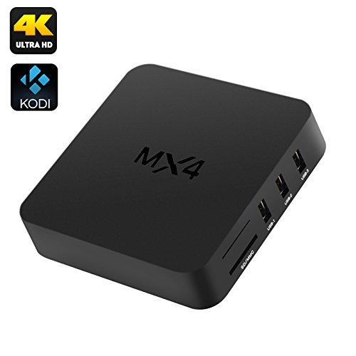 MX4 Quad Core Android TV Box - Wi-Fi, Bluetooth, 1GB RAM, 8GB ROM, 4K Support, Kodi 15.2, 4 USB Ports