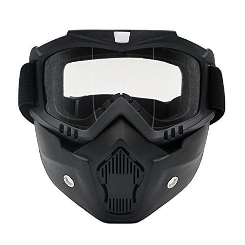 image for Comfysail Motorcycle Mask with Detachable Goggles and Mouth Filter Fog