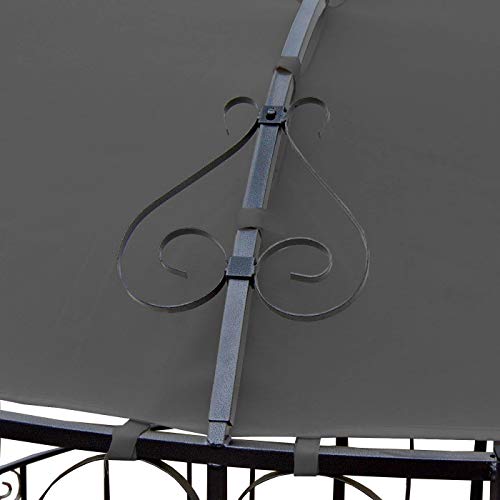 Mendler Pergola Almeria, Rundpavillon Garten Pavillon, stabiles Stahl-Gestell Ø 3m - grau – Bild 6