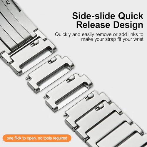 Hatolove Titanium Strap for Huawei Watch GT6 Pro 46 mm, with DLC Coating and Folding Clasp – Lightweight, Anti-scratch, Modular Design for Huawei GT6 Pro 46 mm