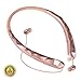Bluenin Bluetooth Headphones Hi-Fi Stereo Neckband Wireless Headset Retractable Earbuds with Mic(16 Hours Play Time, Bluetooth 4.1, Sweatproof)-2017 Upgraded Version (Rose Gold)