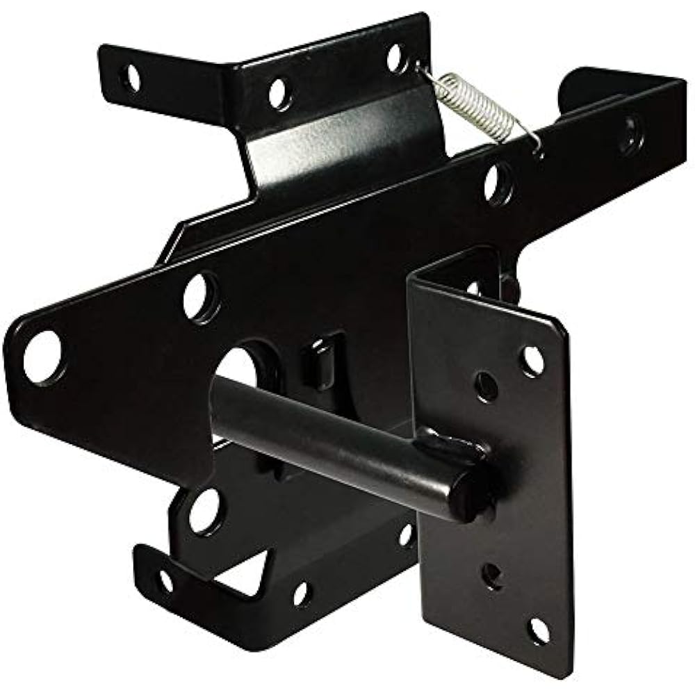 SelfLocking Gate Latch Heavy Duty Post Mount Automatic Gravity Lever