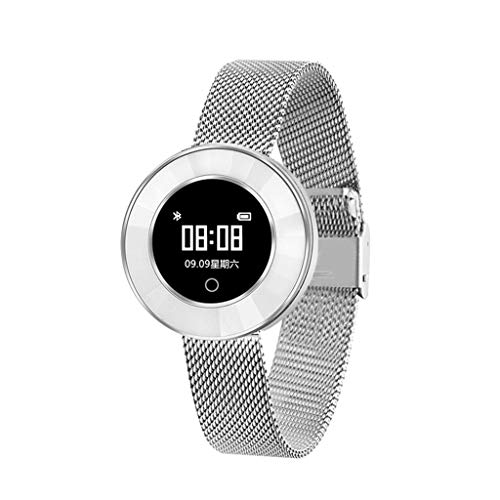 2019 New Fitness Tracker Women X6 Blood Pressure/Blood Oxygen/Heart Rate Monitor Girls Smart Bracelet Watch (Silver)