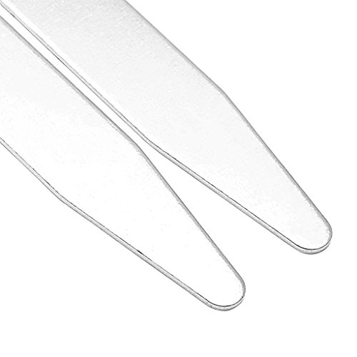 Zysta Free Engraving - Personalized Custom 8pcs Top Quality Silver Metal Collar Stays Bones Stiffeners For Dress Shirts 4 Sizes Set, 2.2" 2.5" 2.75" 3" - Thumbnail 4