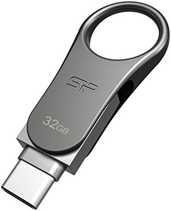 Silicon Power 32GB USB 3.0 (USB 3.1 Gen1) Type C Swivel Dual Flash Drive (SP032GBUC3C80V1S)