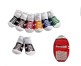 PACK OF 6 BABY BOYS/GIRLS BASEBALL STYLE ANTI SLIP SOCKS AGE 0-6, 6-12, 12 18 MONTHS