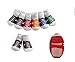 CUTE 6 PACK OF BABY BOYS GIRLS STAY ON SOCKS, BASEBALL TRAINER STYLE ANTI SLIP GRIPS SOCKS AGE 0-6 MONTHS (Pack of 6 Baseball Socks 0-6 Months)