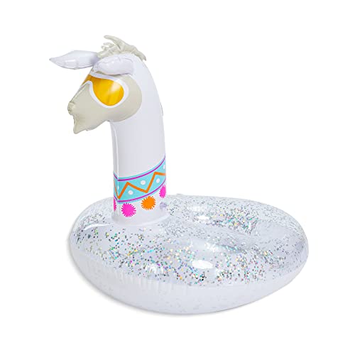 Inflatable Llama Pool Float with Glitters, Pool Tubes, Fun Beach