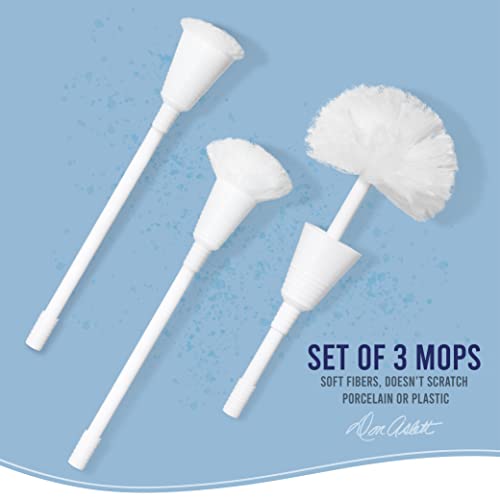 Don Aslett's Johnny Mop Set of 3 Toilet Brushes 14" Handle to
